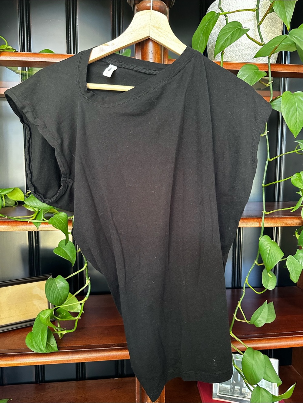 KOTN 100% Cotton Asymmetrical Black Top Size L